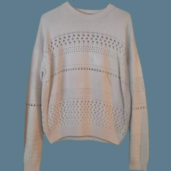 French Connection Long Sleeve Open Knit Sweater - /White - Picture 3 of 7